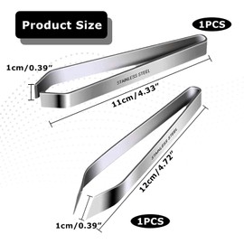 Pack of 2 bone tweezers, bone tongs, herringbone tongs for fish, suitable for removing small bones from fish fillets and for de-lint chicken and pork