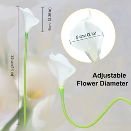 Janinka 60 Pieces Calla Lily Artificial Flowers Bulk Calla Lilies Bouquet for Wedding Fake Real Touch Faux Bridal Bouquet Silk Lily Bouquet for Home Party Decoration, 14 Inch (White)