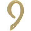 HIllman 847051 4-Inch Nail-On Traditional Solid Brass House Number 9