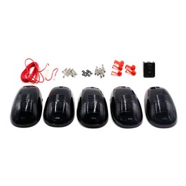 YUK For Dodge Ram Truck SUV 4x4 5 Smok Lense Black 12 LED Cab Roof Top Marker Running Clearance Light