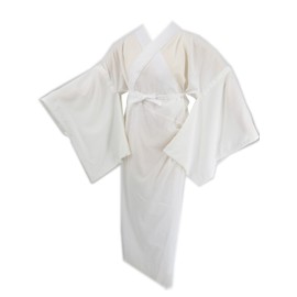 AN Nagajuban Takashima Chijimi Kimono, Yukata, Summer, Willow, Takashima, Crepe with Emon (S Size), white