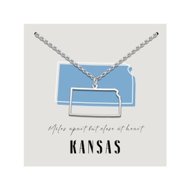 Kansas States Necklace State Outline Country Map Pendant Necklace Long Distance Friendship Jewelry Necklace for Teen Women