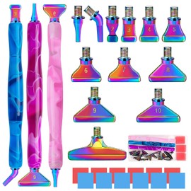 Sttargxing 28 PCS Diamond Painting Pen Kit,13PCS Stainless Steel Tips with 12 Clay, Multi Placer Tips 5D Diamond Painting Accessories, Diamond Painting Pen Replacement for DIY Craft(Colorful)