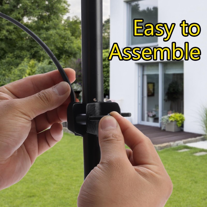 DYSHIPEN Metal Clamp-On Deck Hook for Bird Feeder,Accessory Hook for