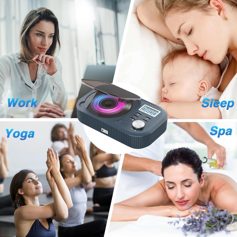 CD Player Portable, White Noise Portable CD Player with Bluetooth