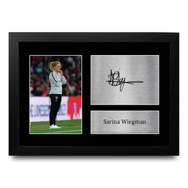 HWC Trading FR A4 Sarina Wiegman Womens England Gifts Printed Signed Autograph Picture for Football Fans and Supporters - A4 Framed