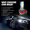 CHUSYYRAY 4Pack H11 H11 LED Headlights Bulbs Combo Kit Driving