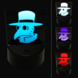 Sniggle Sloth Plague Doctor Mask 3D Illusion LED Night Light Sign Nightstand Desk Lamp