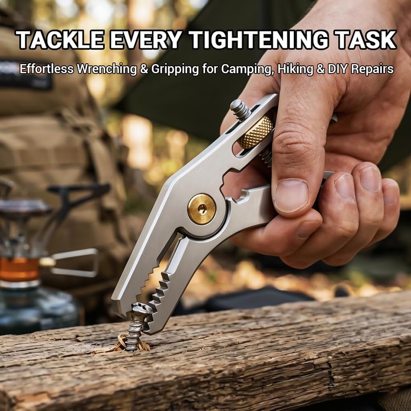 Mini Multitool Adjustable Wrench Pliers, 5-in-1 Pocket EDC Tool with