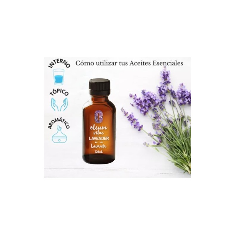 OLEUM VITAE Aceite Esencial de Lavanda 120ml. Lavandula Angustifolia. 100%