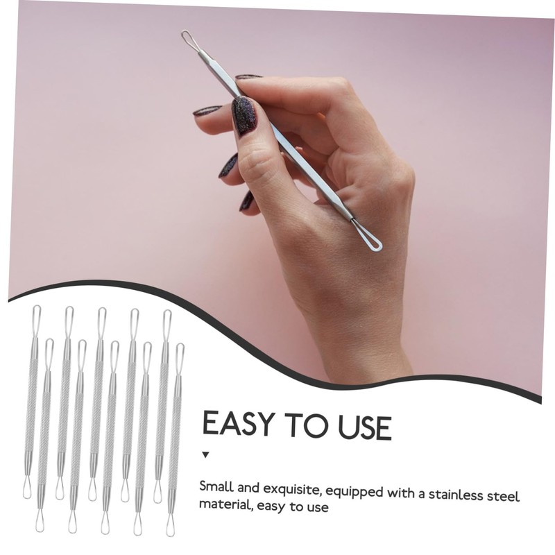 IWOWHERO Stainless Steel Pimple Squeeze Ring Set 7pcs Comedone Extractors