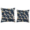 Heron Pattern in Pink & Beige on Black AEY605 Throw