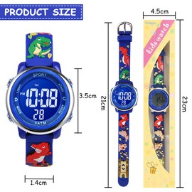 Vicloon Kids Digital Watch, LED Electrical Watch with 7 Color Lights, Unicorn Theme, Alarm Stopwatch, Waterproof for Girls Aged 6-12