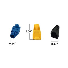 Accessbuy 200 Pack Cat6 Cat6e Cat5 Cat5e Rj45 Ethernet Network Cable Strain Relief Boot Cable Connector Plug Boot Cover Mixed Color (White,Gray,Red,Black,Purple Blue,Green,Yellow,Orange,Dark Gray)