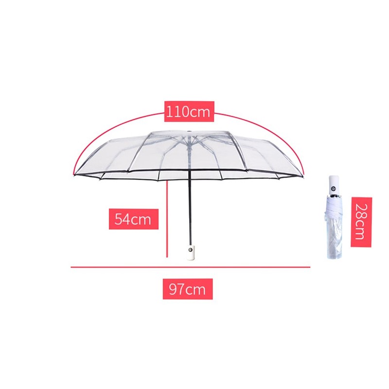 AIXICWXI Auto Open Close Transparent Umbrella - Folding, Windproof, Clear