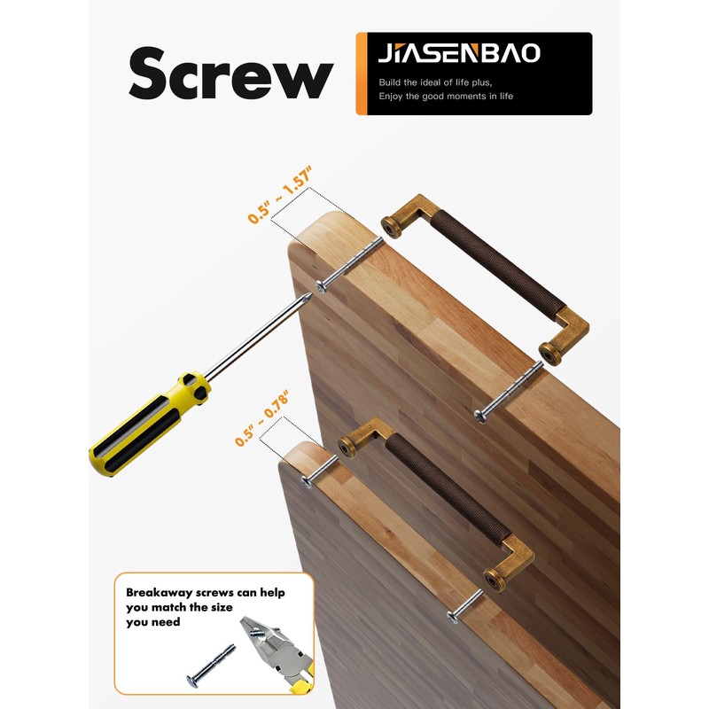 JIASENBAO 5 Pack Antique Brass Cabinet Pulls 3.75" Hole Center