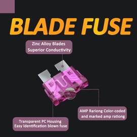 30Pcs 3A Standard Blade Fuses Kit - Standard Automotive Car Fuse Blade Fuse Assortment, Fuses Automotive, 3A Standard Boat fuse, Auto Truck ATC/ATO/APR/ATS Fuse Kit for Car/RV/Truck/Motor