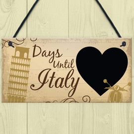 RED OCEAN Chalkboard Holiday Countdown To ITALY Novelty Holiday Sign Accessories Gifts For Friend Family Keepsake