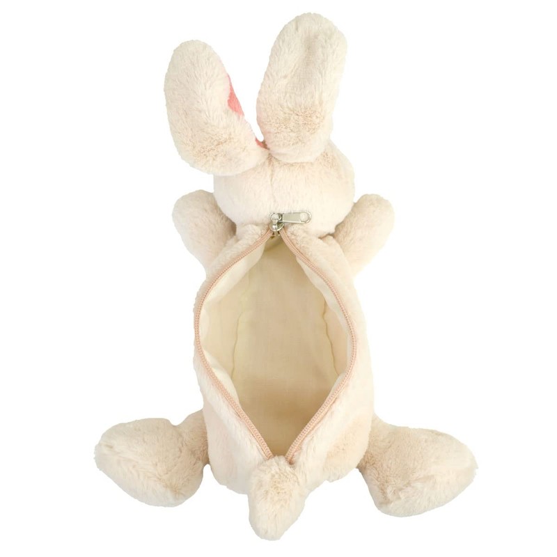 NICI Angora Rabbit White Figure Pouch Pencil Case Cosmetic