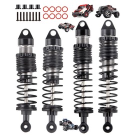RCHuiWow RC Big Bore Shocks Absorber Upgrades Part for 1/10 Slash Stampede Rustler Bandit VXL 4X4 2WD,Aluminum Front Rear 4PCS Shocks Hops Up,Titanium