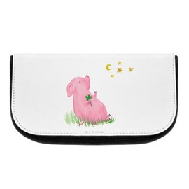 Mr. & Mrs. Panda Lucky Pig Cosmetic Bag, White, Hand drawn
