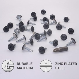 (Pack of 50) Painted 1-21/32" x 5/8" (4.2 x 16 mm) Self Drilling Screws, Phillips Modified Truss Head, Tapping Screw, Flat Head, Anthracite Grey RAL 7016