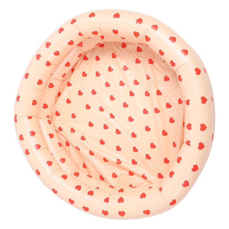 Round Inflatable Swimming Pool Vintage Heart Pattern Thicken Kids Paddling