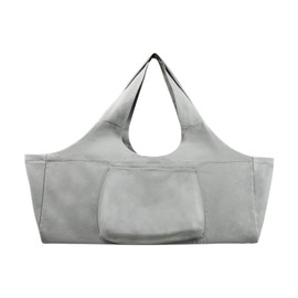 XGOPTS Large Yoga Mat Bag Carrier Large Gym Bag Sling Bag Carrier with Side Pocket Extra Wide Easy Access Canvas Fabric Fit Most Mat Size Black Grey