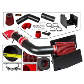 RTUNES RACING BLACK PIPE HEAT SHIELD COLD AIR INTAKE KIT + FILTER Compatible For 05-08 F150 5.4L V8