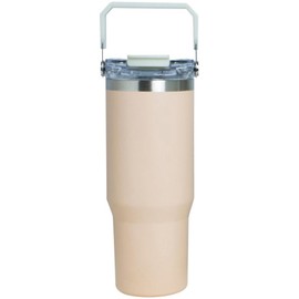 [Living] ensemble 411699 2-Way Tumbler with Straw, 30.4 fl oz (900 ml), Pink, Large Capacity, Convenient, Cute, Heat Retention, Cold Protection, Portable
