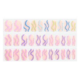 Dashing Diva Gloss Nail Strips - Spring Swirl | UV Free, Chip Resistant, Long Lasting Gel Nail Stickers | Contains 32 Nail Wraps, 1 Prep Pad, 1 Nail File