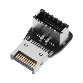 EMSea Front Type-E Adapter Header PC Motherboard Type E Male to Female 90 Degree Elbow Converter Adapter PH74A Supports USB3.1 10G / USB3.2 20G Full Speed