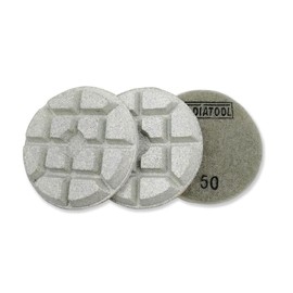 DT-DIATOOL Concrete Polishing Pads 3 inch/80mm for Concrete, Cement and Terrazzo Floors Processing, Repairing and Renovating, Dry or Wet Use Diamond Grinding Pads Grit 50 3pcs