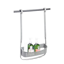 Blue Canyon Hanging Shower Caddy Single Basket, No Drill Bathroom Shelf, Non-Rusting Storage Shelves, Shower Accessory for Bathroom Organisation Shelf, Over Bath Storage Shower Basket Organizer, Grey