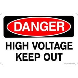High Voltage Aluminum 8 x 12 Metal Novelty Danger Warning Sign
