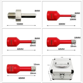 SHDIATOOL M14 Vacuum Brazed Diamond Drill Core Bits with Aluminium Box