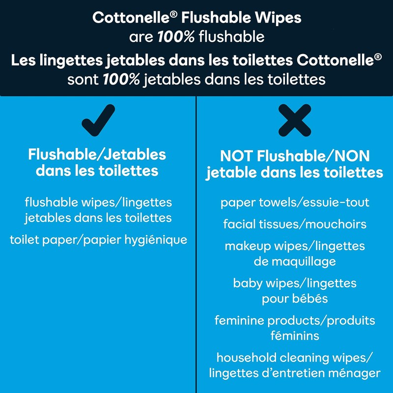 Cottonelle Flushable Wet Wipes for Adults, 1 Flip-Top Pack, 42