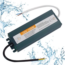 Weishuo LED Driver 12V 100W Transformer IP67 Waterproof AC 170-250V to DC 12V 8.3A Constant Voltage Power Supply for Strip Light, Indoor and Outdoor Lighting