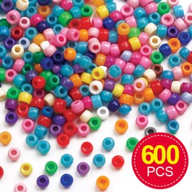 Coloured Beads Value Pack for Beading, Jewellery Making, Children's Collage Crafts- Pack of 600