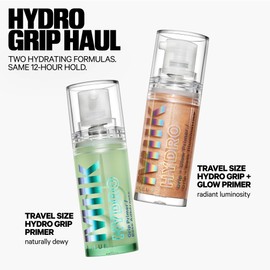 Milk Makeup 12HR Hydro Grip Face Primer Gift Set – Includes 2 Hydrating, Travel Size Makeup Primers with Dewy + Radiant Finishes – Award-Winning, Long-Lasting, Silicone-Free Formulas – .33oz + .34oz