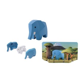 HALFTOYS HA004 Collectibles Magnetic Animals Play Sets, 3D Jigsaw Puzzle Blocks, STEM Educational Take Apart Toys Gift for Toddler & Kids 3+ Years (Elephant)