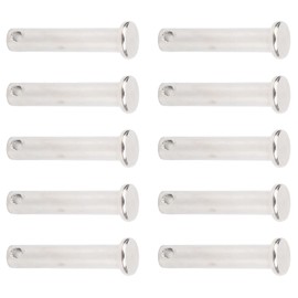 Clevis Pins, Pack of 10 M8 x 40 mm Round Clevis Pins Made of 304 Stainless Steel for Locating Linear Moving Parts with Flat Head, 3 Point Accessories