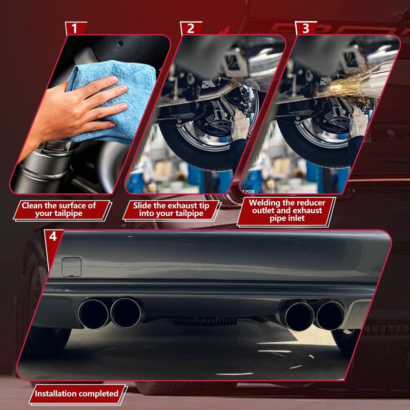Dual Exhaust Tip 3 Inch Inlet 4" Dual Outlet 12"