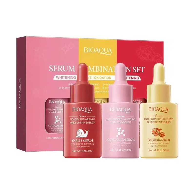 Kit Facial Niacinamida + Cúrcuma + Caracol - Bioaqua