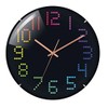 WT 7410 Technoline Wall Clock Modern Colourful Numbers Black