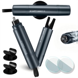 PUWOWYE 2 in 1 Seat Belt Cutter Emergency Hammer, 2 Pieces Safety Hammer with Belt Cutter, Emergency Hammer with Test Glass for Practice, Emergency Hammer Car with Seat Belt Cutter for Car and Buses