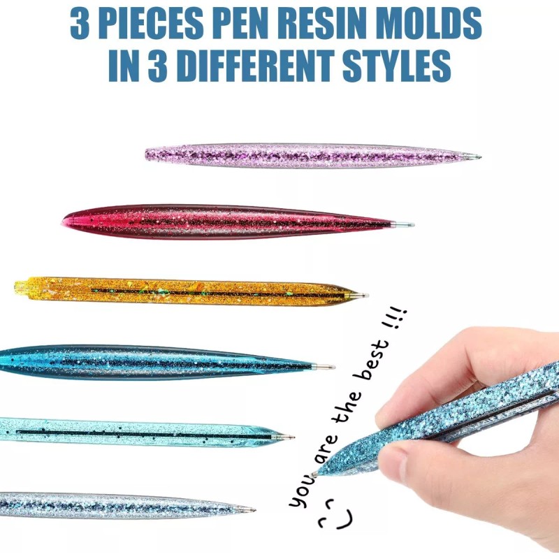 generic 9 Moldes Resina Bolígrafo Moldes De Silicona Para Bolígrafo