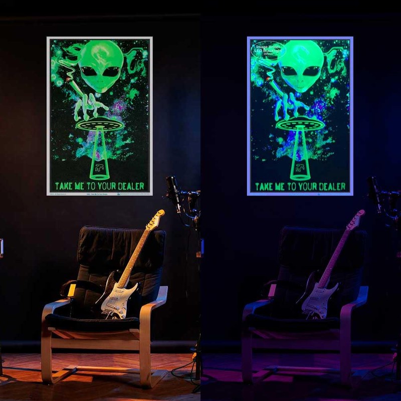 Take Me To Your Dealer - Flocked - Blacklight Poster