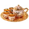 Chinese Gongfu Tea Set,Traditional Teapot Set Including 4 Metal Cups