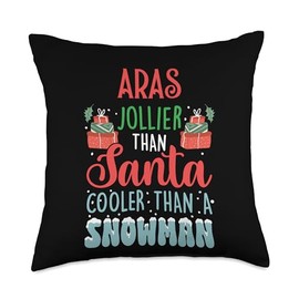 Ice Cold Charisma Christmas Holiday Heat Aras Jollier Than Santa Cooler Than Snowman Frosty Throw Pillow, 18x18, Multicolor